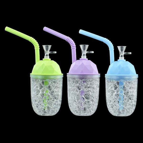 tubo per fumare acqua tubo in silicone giunto bong in vetro dab shisha narghilè piattaforma petrolifera bong tubi tazza per bevande narghilè altezza 9,2 