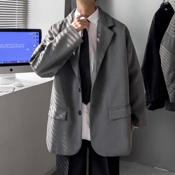

men's jackets luxury classic japan style casual black grey blazers autumn spring fashion brand long suit 1gqs 4cpo, Black;brown