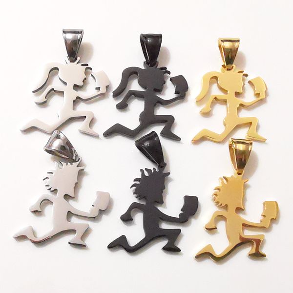 In massa 6 pz/lotto (ciascuno) Piccolo 1 '' Juggalo Hatchet Uomo Donna Ciondolo ICP Charms Argento Nero Oro