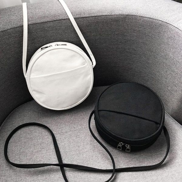 

round canvas women shoulder bags simple bag crossbody for phone pouch small womans clutch waist
