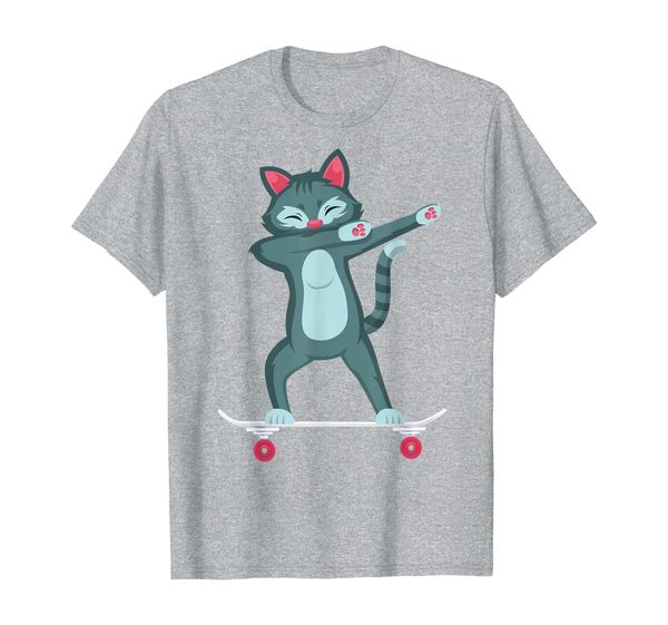 

skateboarding kitty cat on skateboard gift for skater t-shirt, White;black
