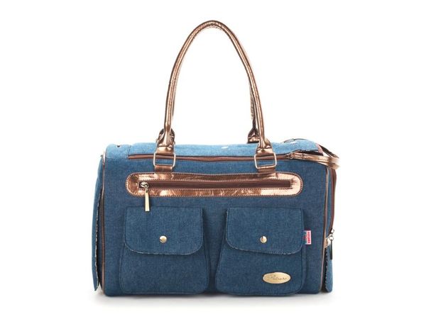 

blue denim fashion pet dogs carrier bag small puppy dog car seat covers