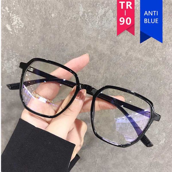 

anti-blue light glasses square computer eyeglasses blue working uv400 protection eyewearab018 fashion sunglasses frames, Black