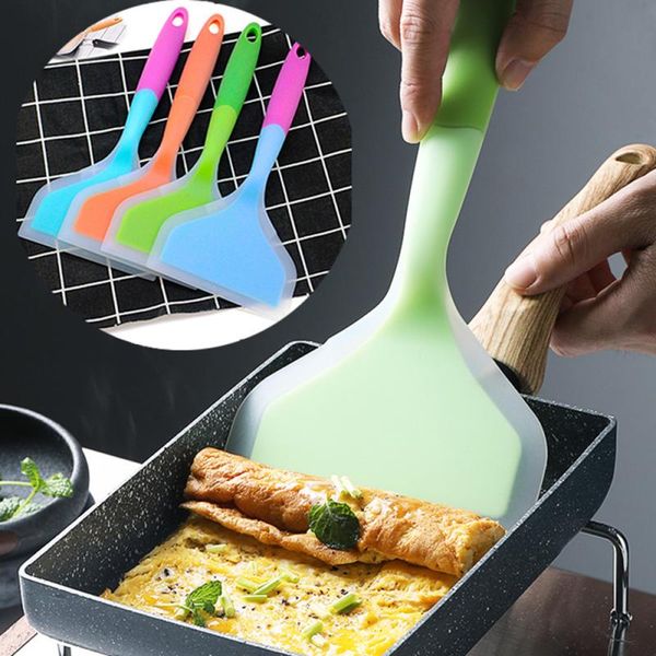 

4color kitchen scraper wide pizza shovel home cooking utensils silicone spatulas non-stick kitchenware kitchen cooking tools