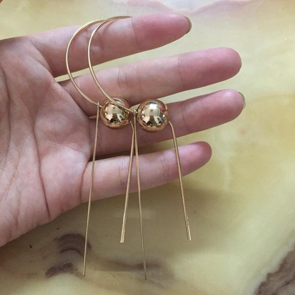 

stud timeless wonder glam half cirlce ball geo bar statement earrings bijoux runway punk star korean 2775, Golden;silver