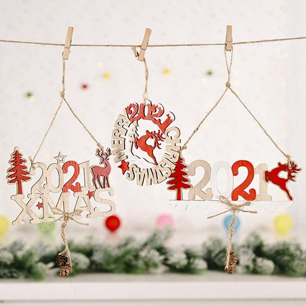 

christmas decorations 2021 xmas year elk wooden craft tree hang pendant ornaments for home navidad