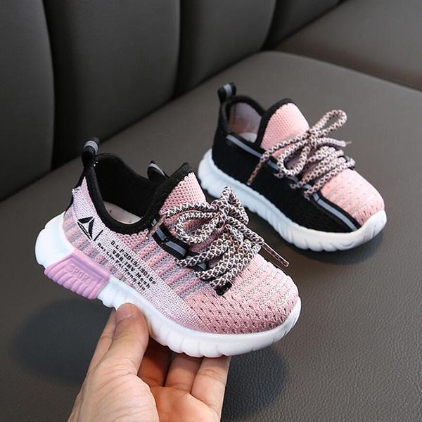 

autumn kids shoes breathable boys girls sport children casual sneakers baby running mesh canvas athletic & outdoor, Black
