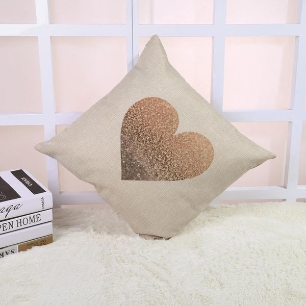 

45x45cm/17.7x17.7'' linen cushion cover golden love pattern cotton sofa car seat pillowcase home decor cushion/decorative pillow