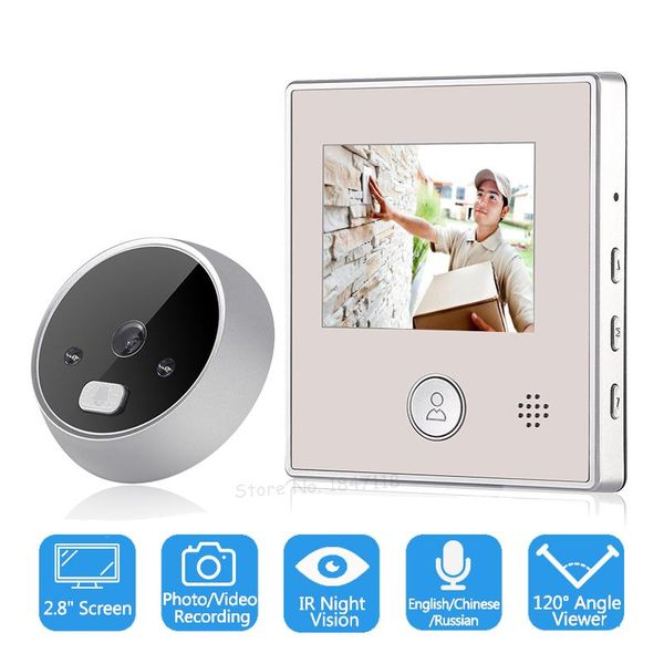 

2.8 inch screen po/video recording door camera 120 degree ir night eye doorbell electronic peephole viewer other hardware