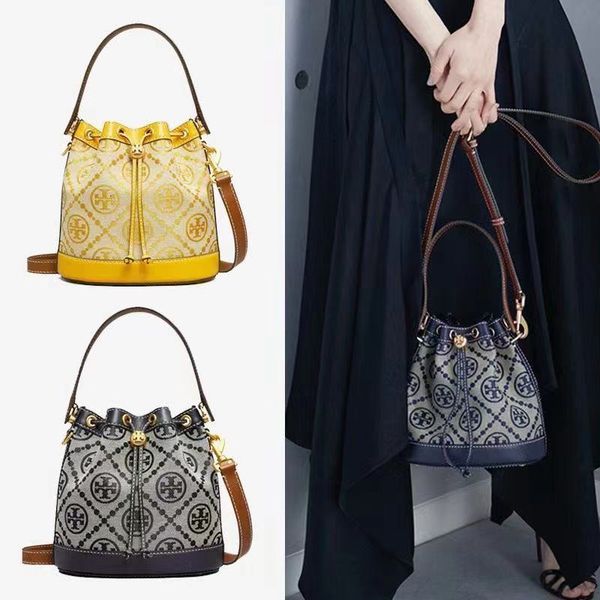 

cattle tb same simple fashion jacquard drawstring bucket bag single shoulder women's