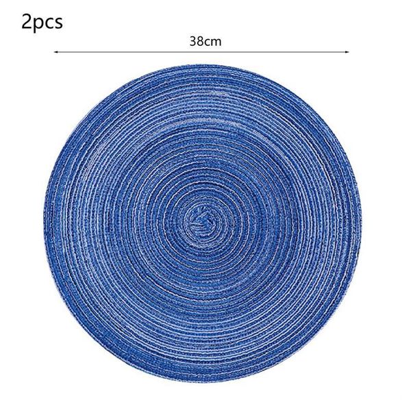 

mats & pads 2 pcs round placemats woven heat resistant place non-slip kitchen table for dining living room study