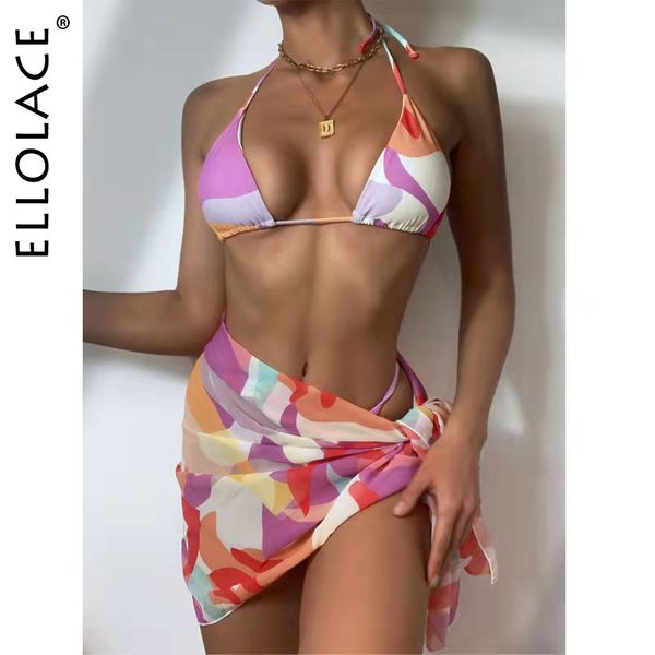 

2021print bikini set 3 piece set micro bikini womens bathing suits woman swimsuits bathing suit women and beach apron, Black;white