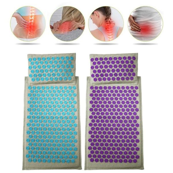 

mat lotus spike acupressure massager relaxation stress relief cushion yoga relieve body pain mats