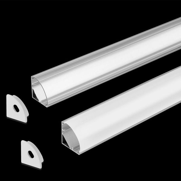 

bar lights 2-30pcs/lot 0.5m/pcs v-style aluminum profile recessed frameless channel milky cover corner cabinet led line strip