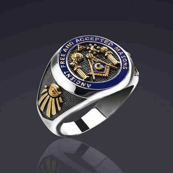

ring jewelry drop oil glue masonic sun moon men's, Silver