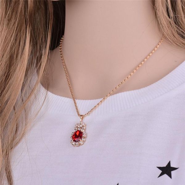 

earrings & necklace women's suit fashion jewerly sets red beads combination dangle ring necklaces pendants party accessories, Silver