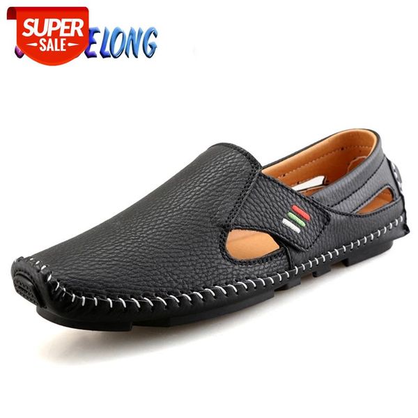 

2020 brand men's casual shoes handmade moccasins for men loafers summer breathable men hook&loop driving boats big size 37-48 #9q57