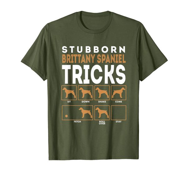 

stubborn brittany spaniel dog training tricks t-shirt, White;black