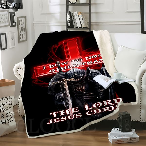 

cloocl blankets jesus knights templar 3d print sofa travel throw blanket teens plush quilt