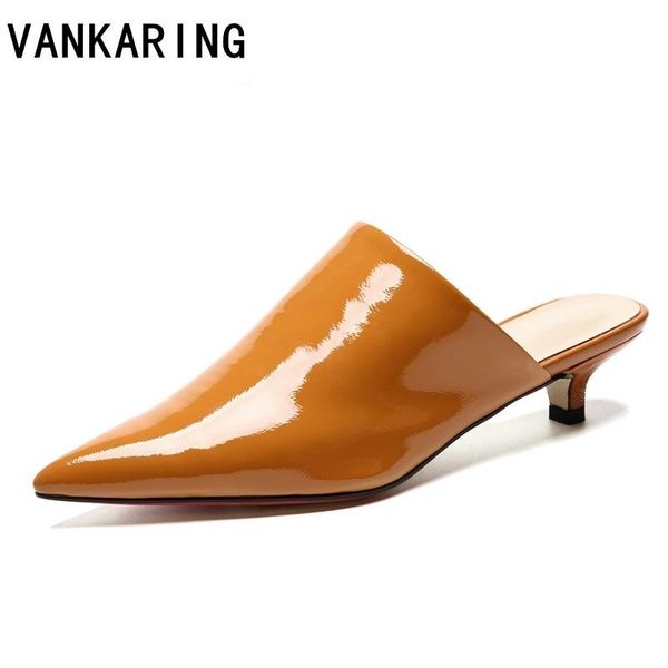 

dress shoes summer party patent leather bridal high heels slingback nude ladies pointed toe slipper pumps, Black