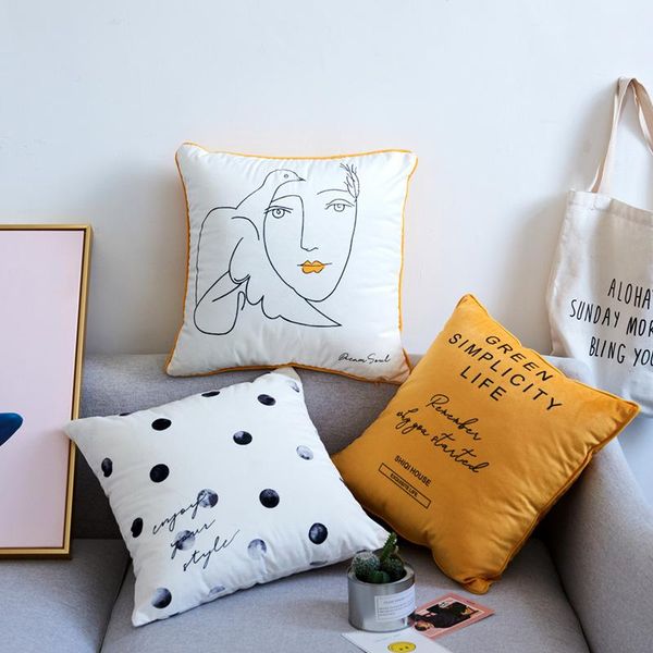 

cushion/decorative pillow light luxury high-quality velvet cushion cover home decorative soft super pillowcase throw for covers nordic sofa