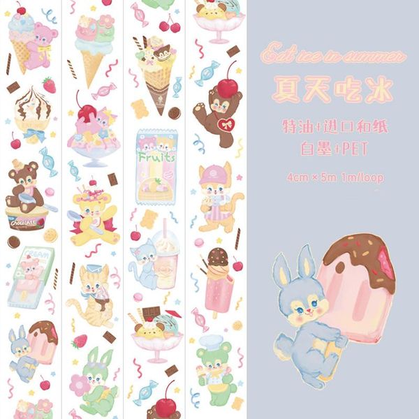 

gift wrap eat ice in summer pet special oil washi tapes journal masking tape adhesive diy scrapbooking sticker