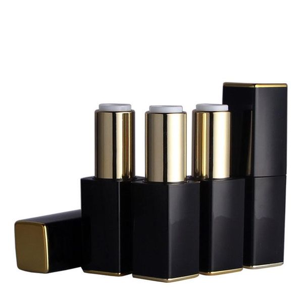

storage bottles & jars 10/20/50pcs empty lipstick tube with magnetic cap bright black lip rough container elegant chapstick gloss pipe