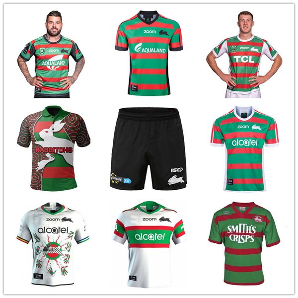 

retro 1989 2021 rabbit rugby league jersey indigenous version nine system home away green white shorts hero vintage souvenir edition t-shirt, Black;gray
