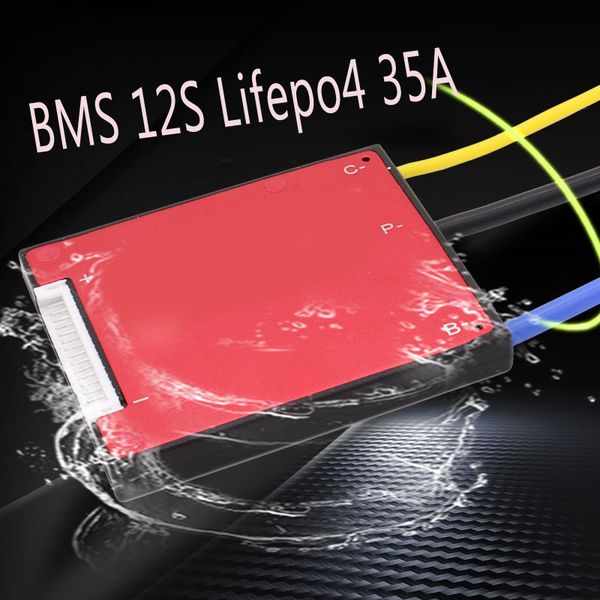 BMS 12S 36V LifePO4 Защитная цепь от батареи 25/55/45 / 60A Водонепроницаемая защитная доска для батареи безопасности Lifepo4 36V