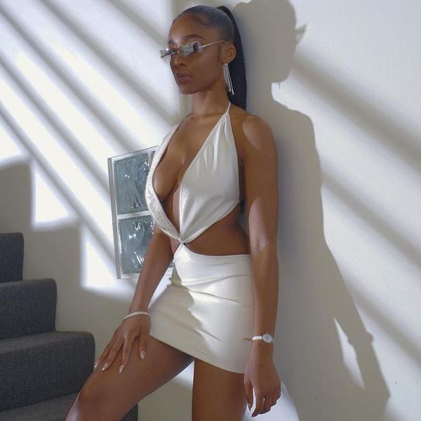 

Women's Swimwear Women Summer Long Dress Up Cover Beach For Rest Beachwear Sexy Tight Pu Leather Hollow Out Skirt Print Polyester Sierra Sur, White;black