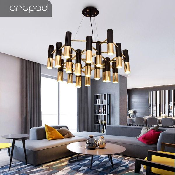 

artpad postmodern luxury chandelier aluminium golden black dim g9 hanging lamp led dining room living suspension fixture chandeliers