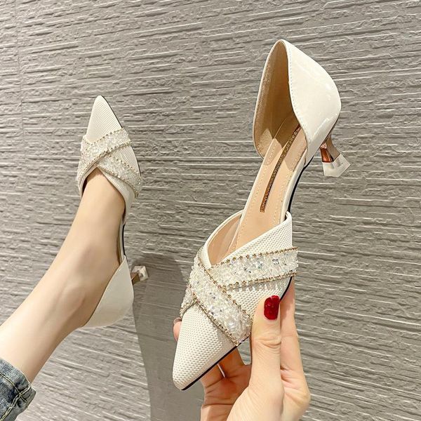 

dress shoes women heels high 2021 spring autumn fashion girl heel chaussure femme zapatos mujer, Black