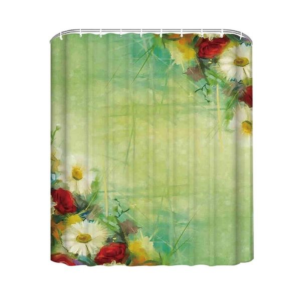 

shower curtains watercolor flower home decor curtain,vintage bouquet design in freshening pastel colors mother earth art for indoor,62'