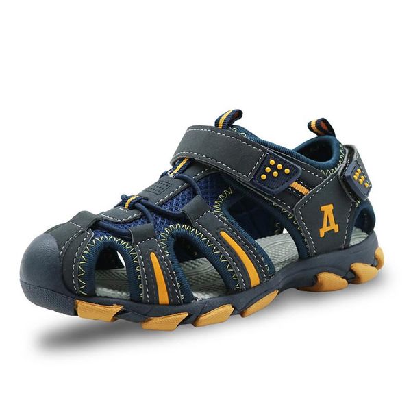 

girls boys sport beach sandals cutout summer kids shoes toddler closed toe children, Black;red