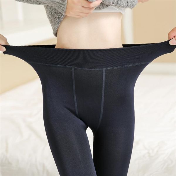 

women's leggings salspor women winter keep warm silm workout pants seamless high waist legging ankle-length, Black