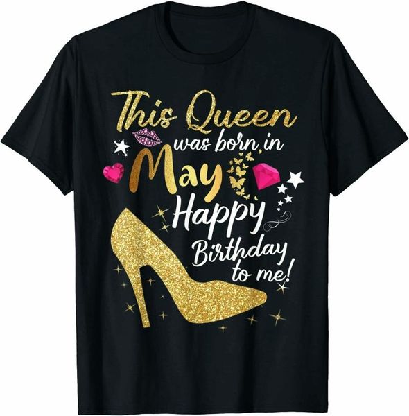 

men's t-shirts this queen was in may funny a t-shirt gift, White;black