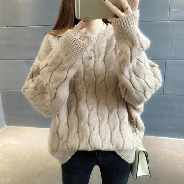 Autumn Winter Sweater Women Pullover malha Jumper Manga longa O-Gobes Coreanos Tops feminino JW9815 Cudeus femininos