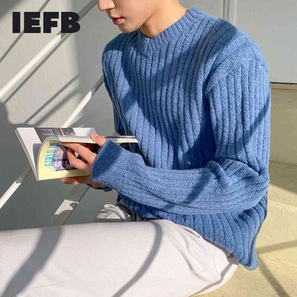 

iefb autumn winter thickened v-neck sweater men's loose korean fashion mens thread kintwear vintage clothes pullovers 9y4533 210524, White;black