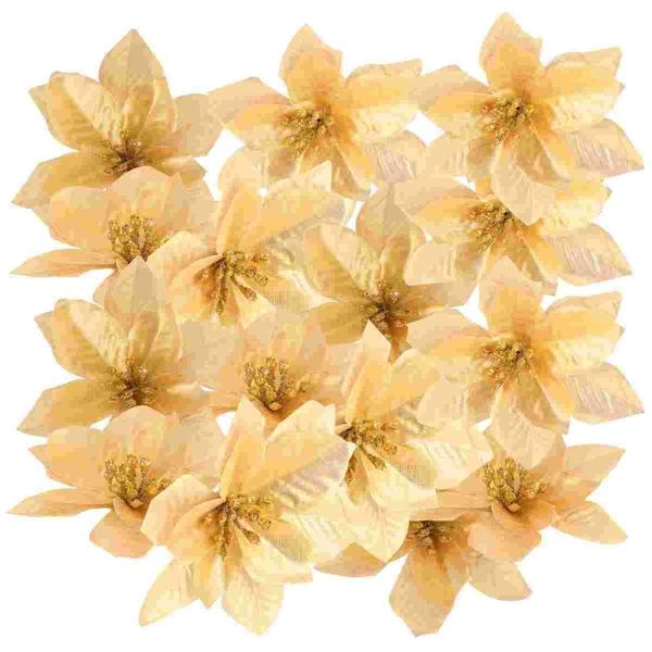 

decorative flowers & wreaths 24pcs christmas simulation flower cloth decoration props