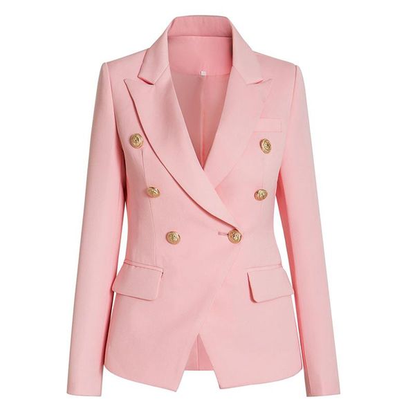 

women's suits & blazers classic stylish commuter tender pink formal blazer notched collar buttoned lady spring fall high-quality perfec, White;black
