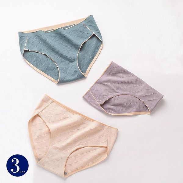 

women's mid-waist graphene cotton panties lady breathable underpants japanese girls briefs home colors plus size lingerie nw25, Black;pink