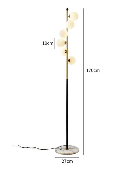 

floor lamp marble base white frosted glass 6 design with g4 light source lamps