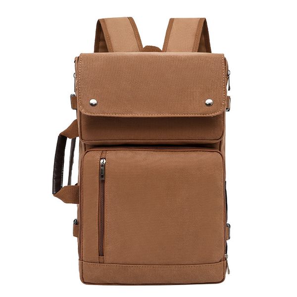 

backpack canvas outdoor men's solid color large capacity leisure multipurpose travel bag korean fashion