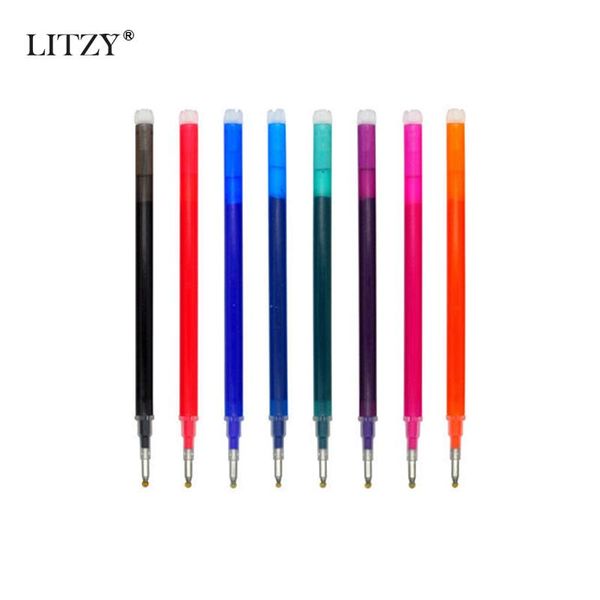 

8pc erasable gel pen refill 0.5mm mixed colors ink office school writing stationery accessories refills, Black;red