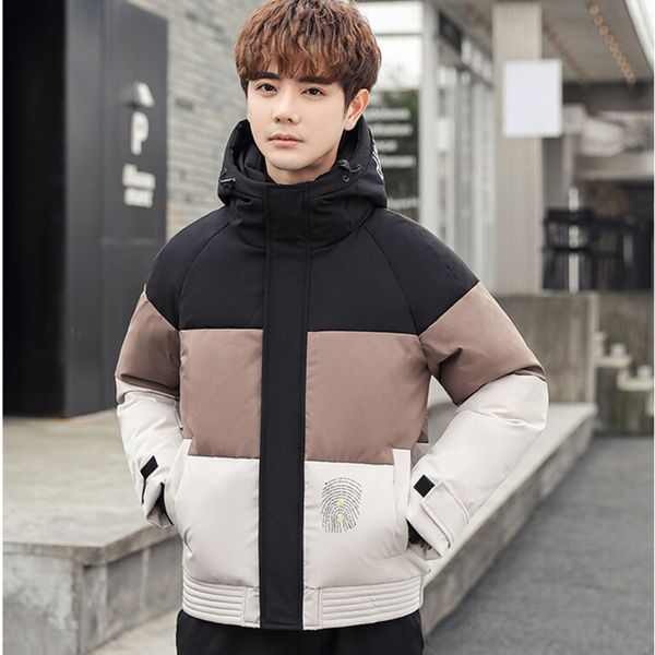 

white duck feather men's et, fashion contrast color, youth style, winter coat, brand new, Black