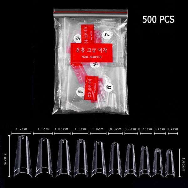 

false nails 500 pcs nail polish french flat head denim ballet coffin tips artificial fake art acrylic manicure, Red;gold