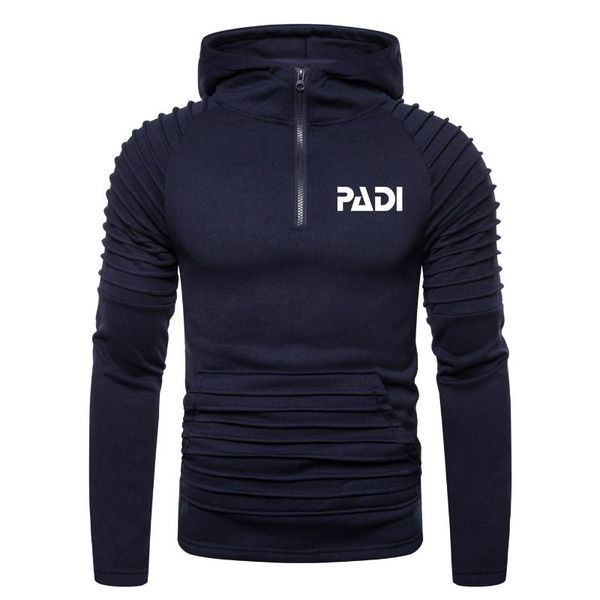 

men's hoodies & sweatshirts man pullover padi logo print custom made cotton men long sleeve hoodie hedging hooded loose comfortable clo, Black
