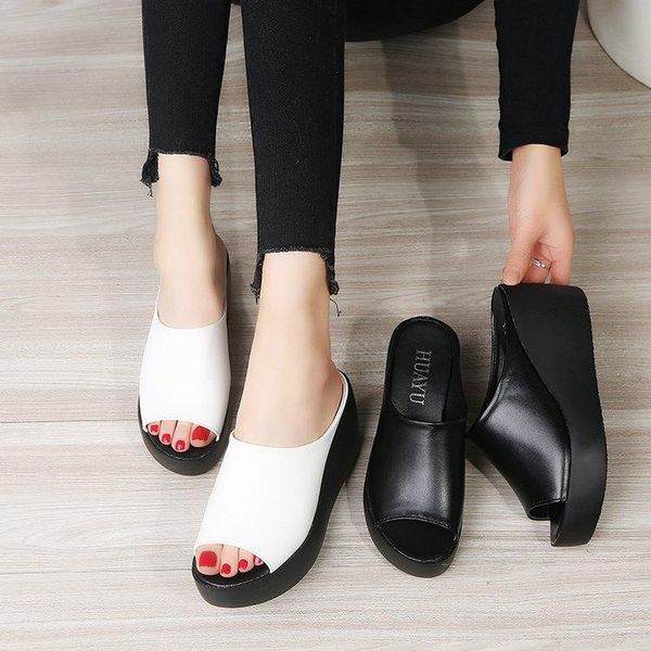

slippers 2021 summer women's simple fashion with sponge cake bottom shoes, Black