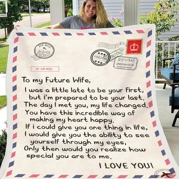 

blankets character blanket keep warm gifts on bed sofa supplies to my daughter son wife letter printed quilts fleece