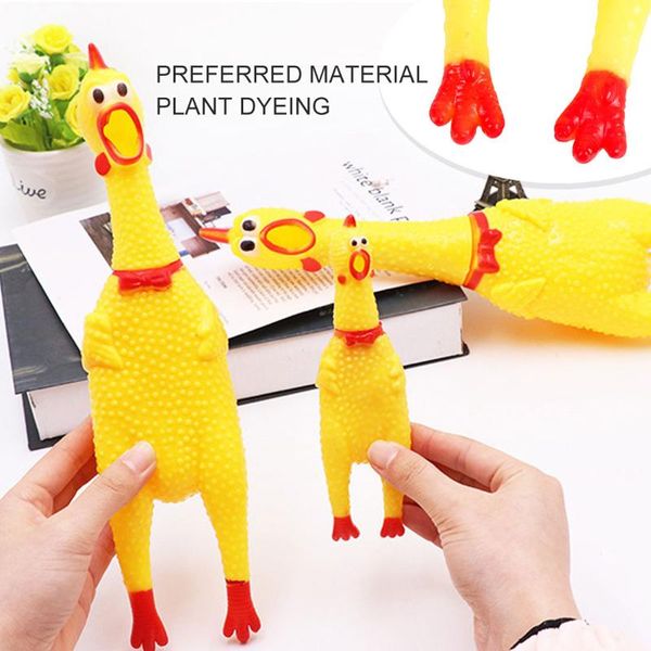 

small animal supplies 2021 screaming chicken pets dog toys squeeze squeaky sound funny toy safety rubber for dogs molar chew